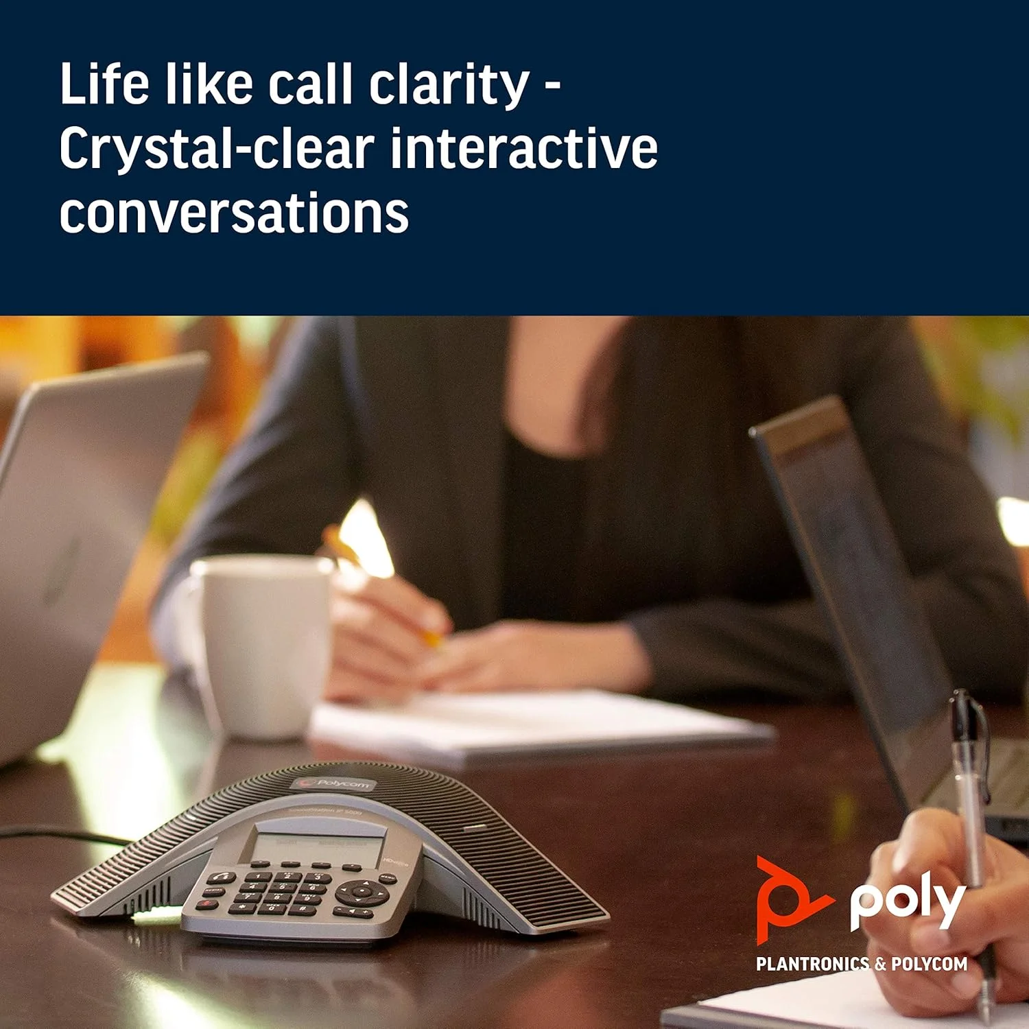 تلفن کنفرانس پلی‌کام SoundStation IP 5000 با قابلیت PoE (منبع تغذیه شامل نمی‌شود)