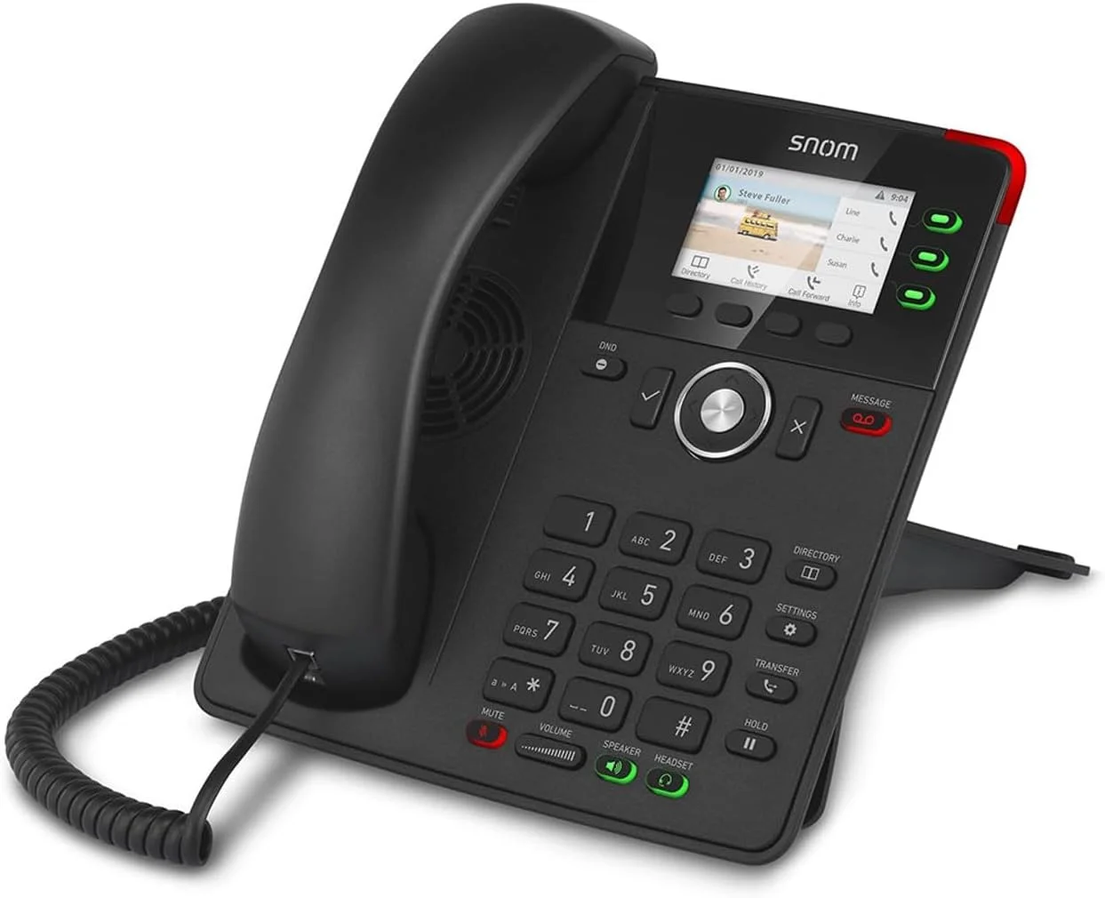 تلفن تحت شبکه اسنوم مدل D717 با صفحه نمایش 3.2 اینچی LCD و پشتیبانی از 4 حساب SIP