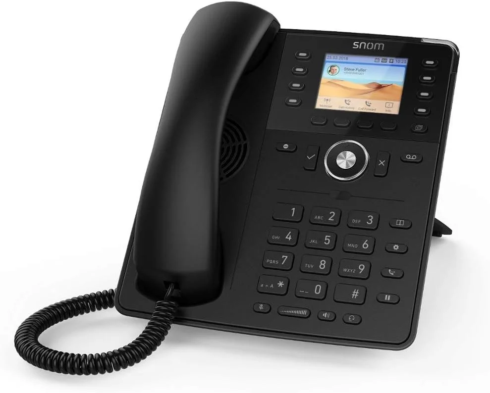 تلفن تحت شبکه اسنوم مدل D735 SIP VOIP با صفحه نمایش 2.7 اینچی PoE و پشتیبانی از دانگل USB WiFi - مشکی