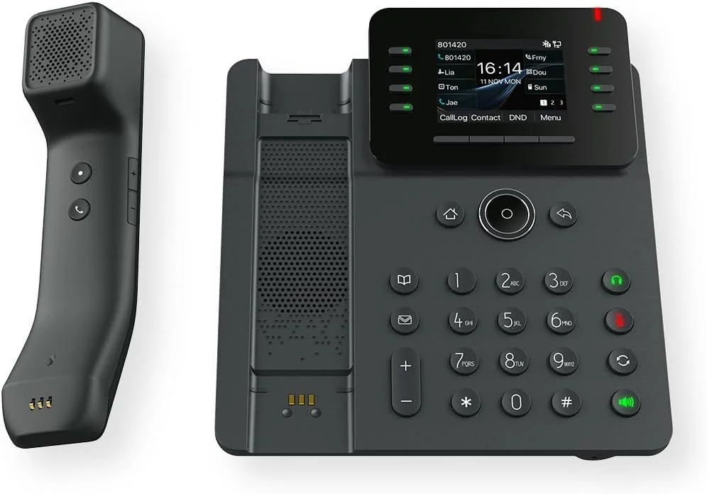 تلفن ویپ V62 Pro با 12 خط SIP، صدای HD، بلوتوث، PoE و اترنت؛ 21 کلید DSS؛ کنفرانس صوتی 6 طرفه؛ صفحه نمایش رنگی 2.8 اینچی تلفن ویپ V62 Pro با 12 خط SIP، صدای HD، بلوتوث، PoE و اترنت؛ 21 کلید DSS؛ کنفرانس صوتی 6 طرفه؛ صفحه نمایش رنگی 2.8 اینچی