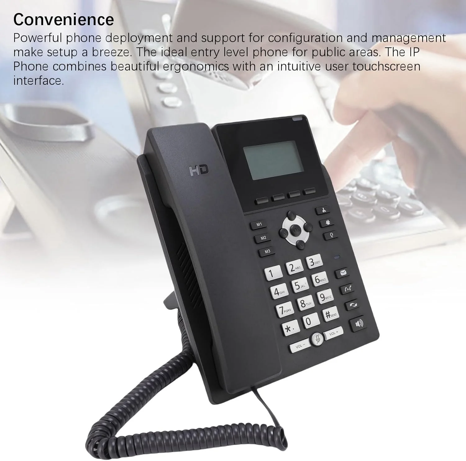 تلفن تحت شبکه Sorandy، تلفن رسانه ای تجاری رومیزی، حساب های VoIP با صفحه نمایش رنگی 2.4 اینچی، پشتیبانی از 2 خط سرویس، رابط گوشی WAN POE LAN، سازگار با USB A، RJ9 تلفن تحت شبکه Sorandy، تلفن رسانه ای تجاری رومیزی، حساب های VoIP با صفحه نمایش رنگی 2.4 اینچی، پشتیبانی از 2 خط سرویس، رابط گوشی WAN POE LAN، سازگار با USB A، RJ9