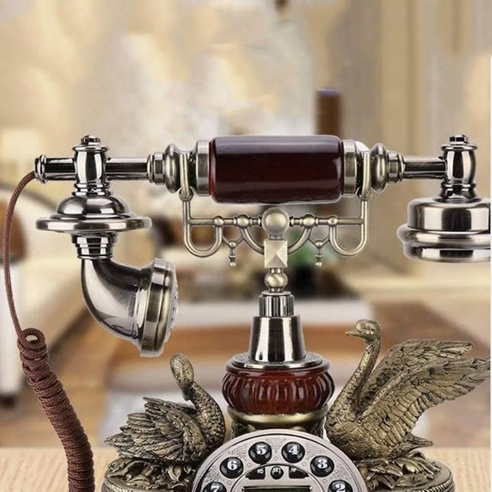 تلفن رومیزی چوبی و رزینی تمکین، طراحی کلاسیک و زیبا، عملکرد شمارهگیری DTMF و IP خودکار، مناسب برای دکوراسیون تلفن رومیزی چوبی و رزینی تمکین، طراحی کلاسیک و زیبا، عملکرد شمارهگیری DTMF و IP خودکار، مناسب برای دکوراسیون