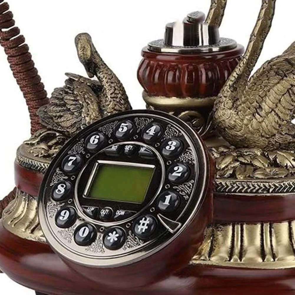 تلفن رومیزی چوبی و رزینی تمکین، طراحی کلاسیک و زیبا، عملکرد شمارهگیری DTMF و IP خودکار، مناسب برای دکوراسیون تلفن رومیزی چوبی و رزینی تمکین، طراحی کلاسیک و زیبا، عملکرد شمارهگیری DTMF و IP خودکار، مناسب برای دکوراسیون