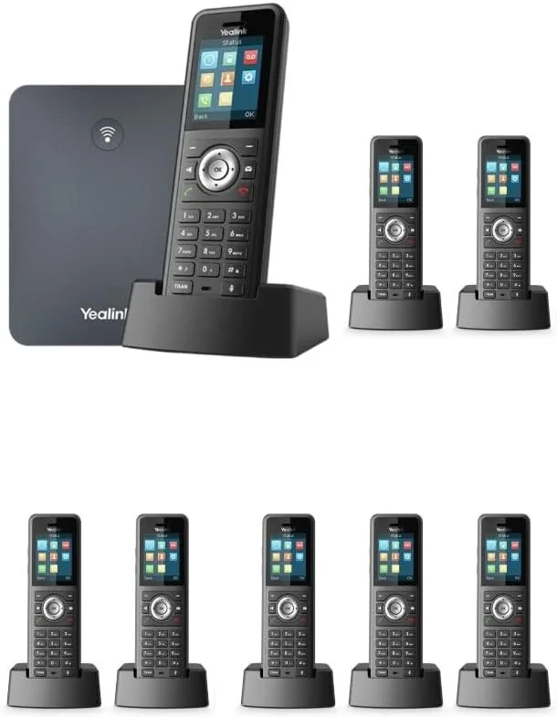 تلفن IP یالینک مدل W79P شامل پایه W70B و گوشی W59R + تعداد 7 گوشی W59R (W79P + 7 x W59R)