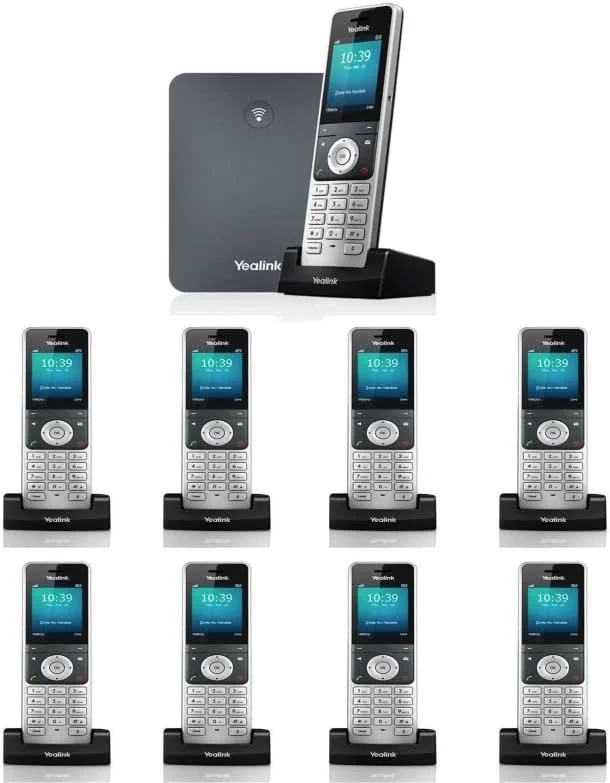 تلفن IP یالینک W76P شامل پایه W70B و گوشی W56H + 8 عدد گوشی W56H (8 x W56H)