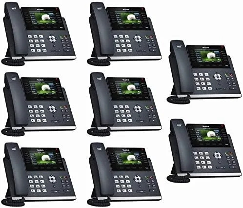 تلفن تحت شبکه یالینک T48S بسته 8 عددی، 16 خط. صفحه نمایش لمسی رنگی 7 اینچی. USB 2.0، اترنت گیگابیتی دو پورت، 802.3af PoE، آداپتور برق شامل نمی شود (SIP-T48S-8)