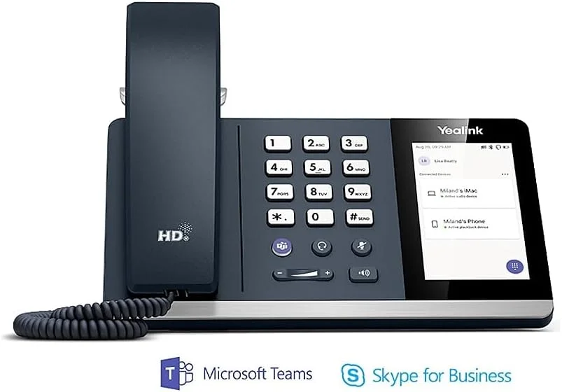 تلفن USB با سیم Yealink MP50 با صرفه اقتصادی، اتصال آسان، صدای HD بهینه و صفحه لمسی خازنی 4.0 اینچی (480 x 800 پیکسل) (نسخه Microsoft Teams) - مشکی تلفن USB با سیم Yealink MP50 با صرفه اقتصادی، اتصال آسان، صدای HD بهینه و صفحه لمسی خازنی 4.0 اینچی (480 x 800 پیکسل) (نسخه Microsoft Teams) - مشکی