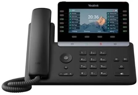 تلفن تحت شبکه یالینک لینوکس 6.1 با دو سیستم عامل، 16 حساب SIP، صفحه لمسی پیشرفته، صفحه نمایش 7 اینچی، مشکی