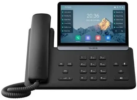 تلفن تحت شبکه Yealink Linux 6.1 با صفحه لمسی پیشرفته و رمزگذاری سخت افزاری TEE، صفحه نمایش 7 اینچی، مشکی