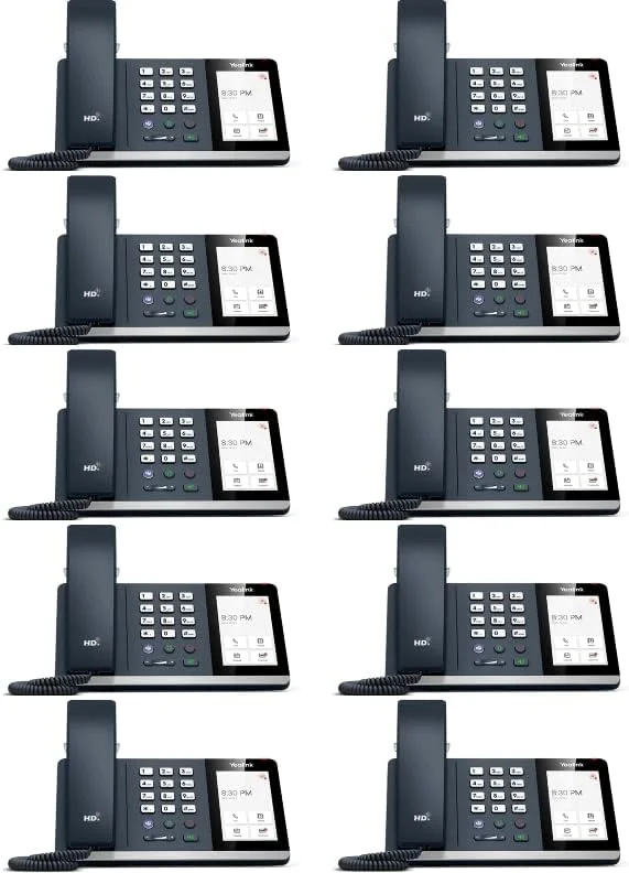 تلفن تحت شبکه یالینک مدل MP54-TEAMS Edition (بسته 10 عددی) تلفن IP مقرون به صرفه برای تیم، صفحه لمسی خازنی 4 اینچی (800 x 480)، PoE، آداپتور برق شامل نمی شود...