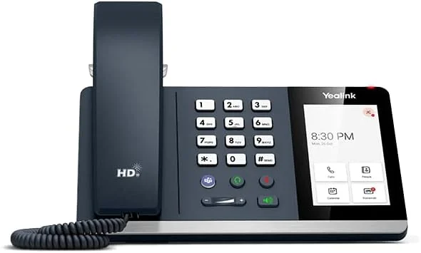 تلفن رومیزی تحت شبکه یالینک مدل MP54-TEAMS Edition [بسته 5 عددی] تلفن تحت شبکه مقرون به صرفه برای تیم، صفحه لمسی خازنی 4 اینچی (800 x 480)، PoE، آداپتور برق شامل نمی شود