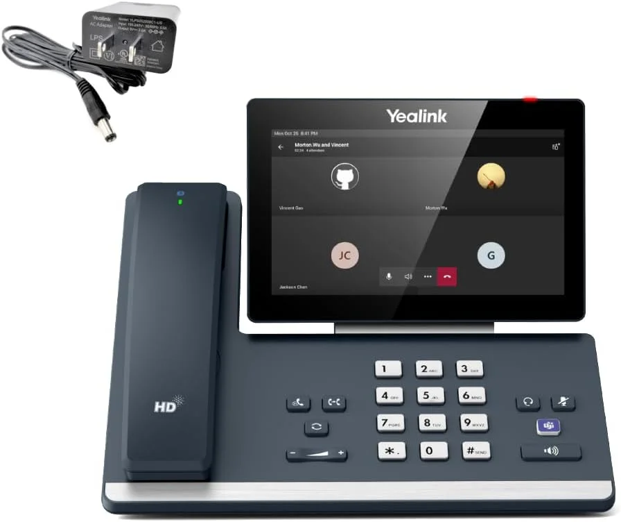 تلفن تحت شبکه یالینک MP58-WH-TEAMS-PSU-E2 - PoE - سیستم عامل اندروید 13 - صفحه لمسی خازنی 7 اینچی (1024 x 600) - شامل آداپتور برق