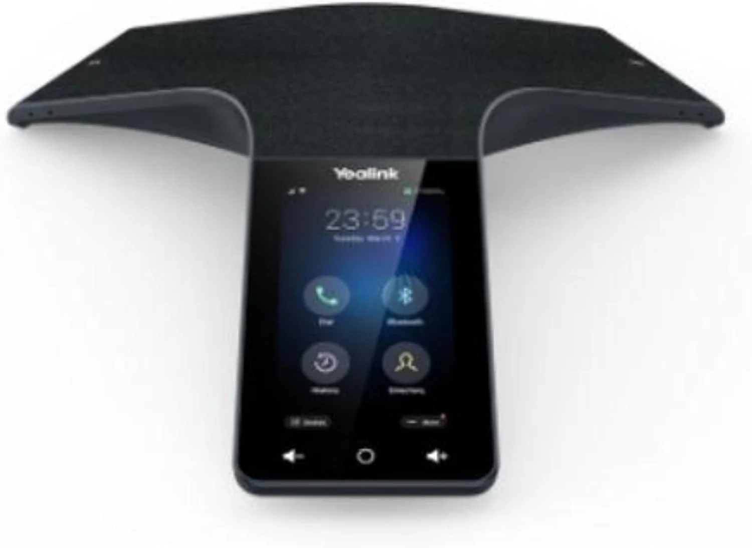 تلفن کنفرانس تحت شبکه PoE یالینک CP965، تلفن رومیزی HD حساس به لمس با صفحه نمایش چند لمسی 5 اینچی (720x1280)، اندروید 9.0، صدای HD بهینه و فناوری Full Duplex - مشکی