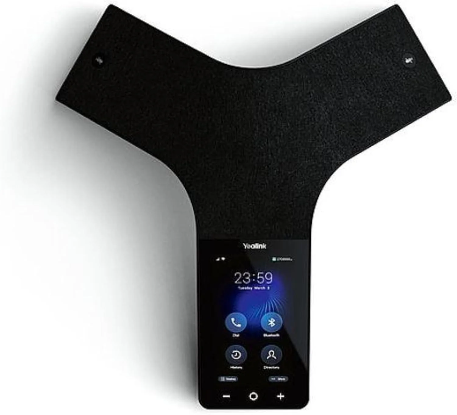 تلفن کنفرانس تحت شبکه PoE یالینک CP965، تلفن رومیزی HD حساس به لمس با صفحه نمایش چند لمسی 5 اینچی (720x1280)، اندروید 9.0، صدای HD بهینه و فناوری Full Duplex - مشکی