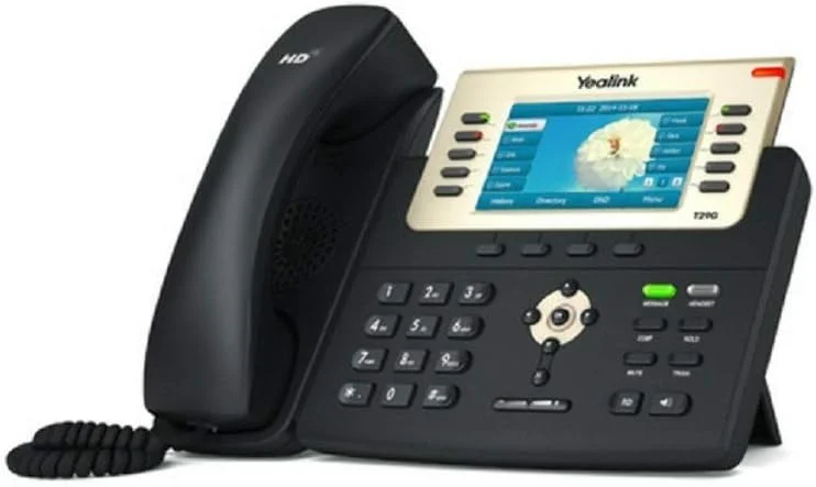 تلفن تحت شبکه گیگابیتی حرفه ای یالینک مدل SIP-T29G با قابلیت تغذیه از طریق اترنت و صفحه نمایش رنگی 4.3 اینچی با نور پس زمینه - مشکی