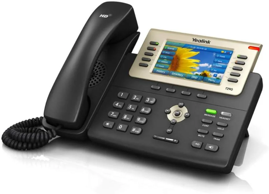 تلفن تحت شبکه گیگابیتی حرفه ای یالینک مدل SIP-T29G با قابلیت تغذیه از طریق اترنت و صفحه نمایش رنگی 4.3 اینچی با نور پس زمینه - مشکی