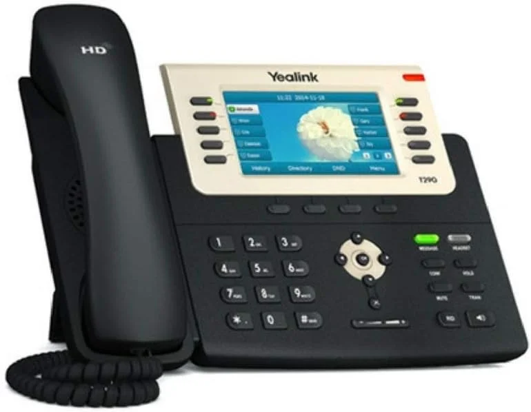 تلفن تحت شبکه گیگابیتی حرفه ای یالینک مدل SIP-T29G با قابلیت تغذیه از طریق اترنت و صفحه نمایش رنگی 4.3 اینچی با نور پس زمینه - مشکی