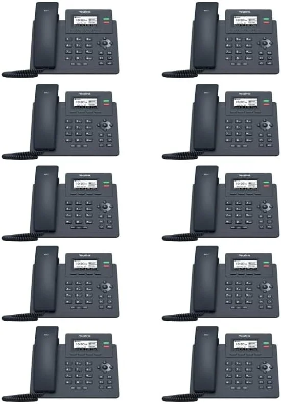 تلفن تحت شبکه یالینک SIP-T31P [بسته 10 عددی] 2 اکانت ویپ. صفحه نمایش گرافیکی 2.3 اینچی. پورت اترنت دوگانه 10/100، 802.3af PoE، آداپتور برق شامل نمی شود (SIP-T31P)