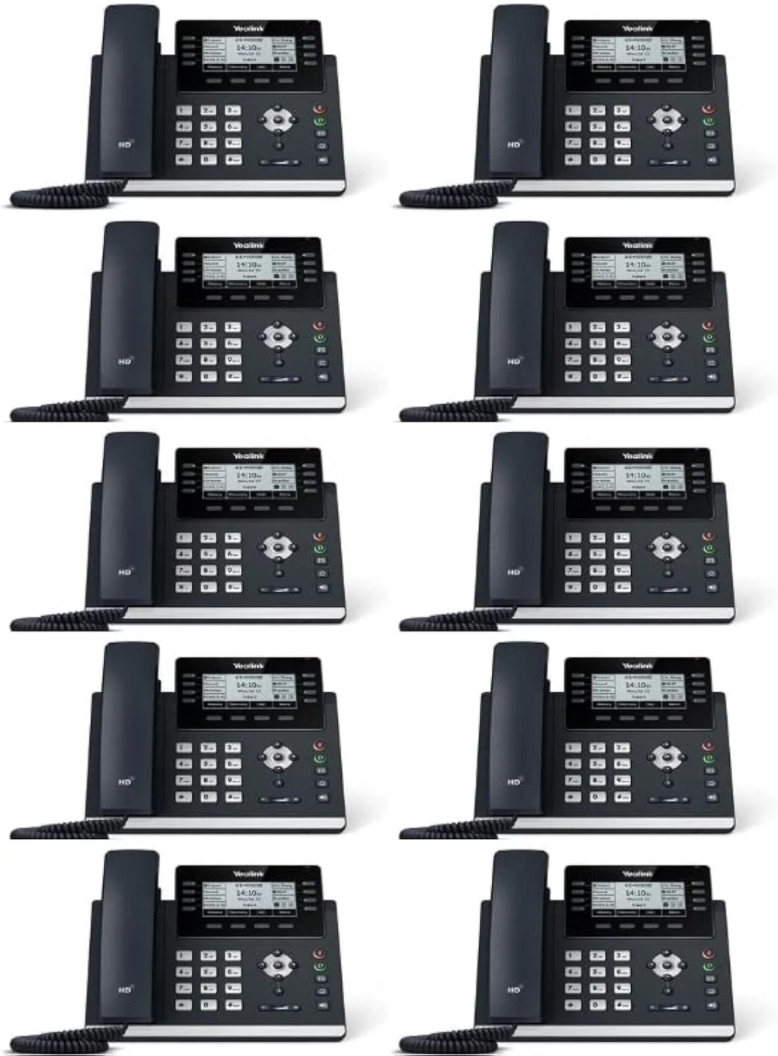 تلفن تحت شبکه یالینک SIP-T43U [بسته 10 عددی] 12 اکانت ویپ. صفحه نمایش گرافیکی 3.7 اینچی. دو پورت USB 2.0، دو پورت گیگابیتی اترنت، 802.3af PoE، آداپتور برق شامل نمی شود (SIP-T43U)