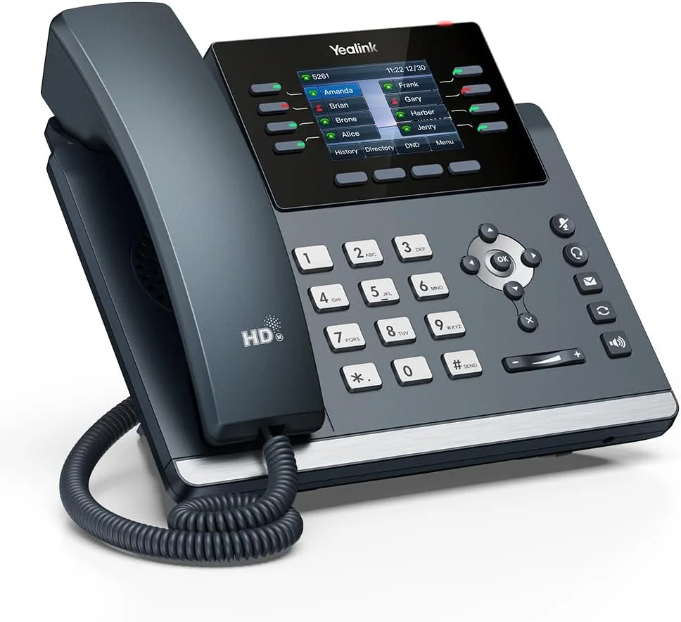 تلفن تحت شبکه یالینک SIP-T44W – 1301213 - تلفن IP با قابلیت اتصال به Wi-Fi - دارای 12 اکانت VoIP، صفحه نمایش رنگی 2.8 اینچی، اترنت گیگابیتی دو پورت، PoE (منبع تغذیه در جعبه موجود نیست)