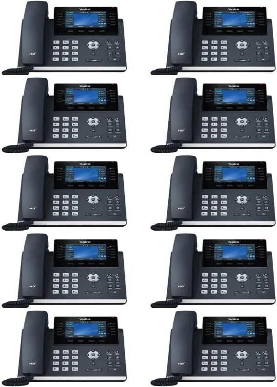تلفن تحت شبکه یالینک SIP-T46U [بسته 10 عددی] 16 اکانت ویپ. صفحه نمایش رنگی 4.3 اینچی. دو پورت USB 2.0، دو پورت گیگابیتی اترنت، 802.3af PoE، آداپتور برق شامل نمی شود