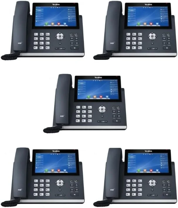 تلفن تحت شبکه یالینک SIP-T48U [بسته 5 عددی] با صفحه نمایش لمسی رنگی 7 اینچی، 16 خط. دارای دو پورت USB، دو پورت گیگابیتی اترنت، PoE، آداپتور برق شامل نمی شود (SIP-T48U)