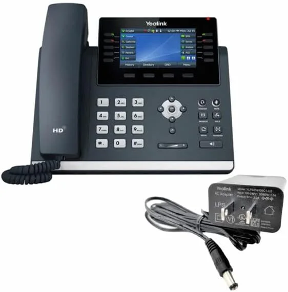 تلفن تحت شبکه یالینک T46U - شامل آداپتور برق - قابل استفاده با هر ارائه دهنده VoIP