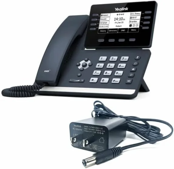 تلفن تحت شبکه یالینک T53W - شامل آداپتور برق - آنلاک شده و قابل استفاده با هر ارائه دهنده VoIP