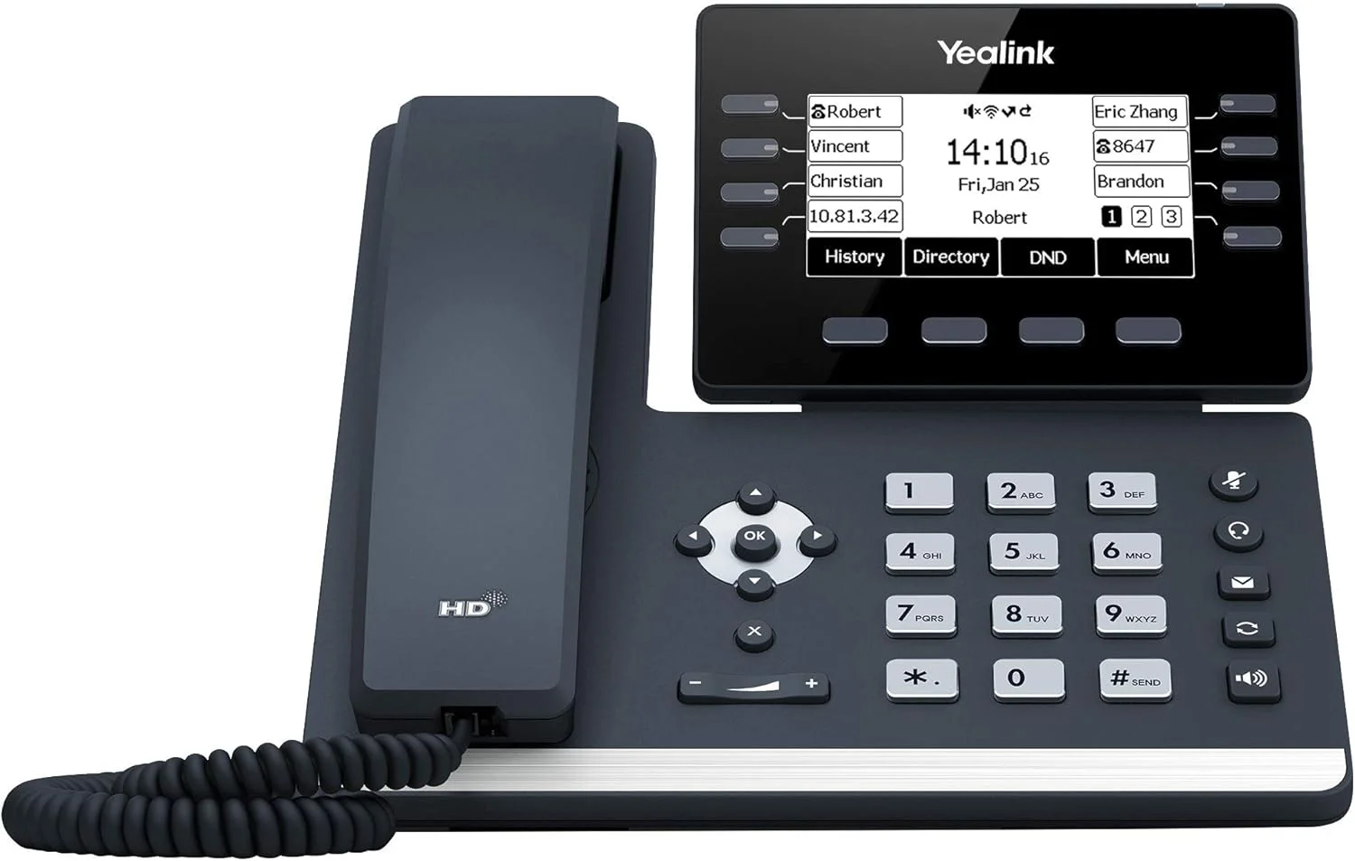 تلفن تحت شبکه یالینک T53W - شامل آداپتور برق - آنلاک شده و قابل استفاده با هر ارائه دهنده VoIP