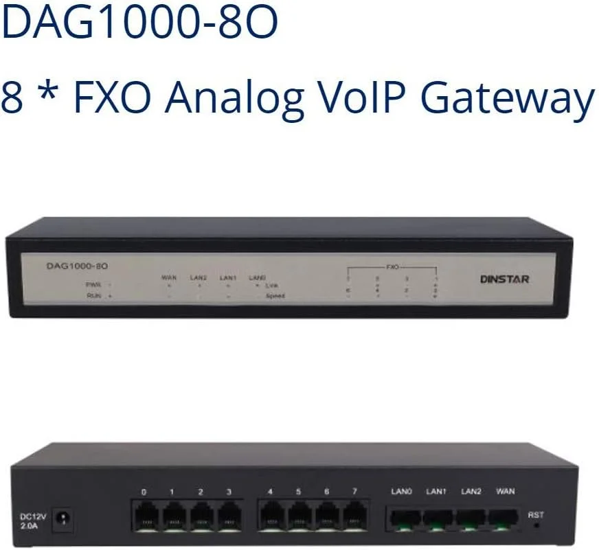 دروازه آنالوگ ویپ FXO دینستار DAG1000-8O با کاربری آسان