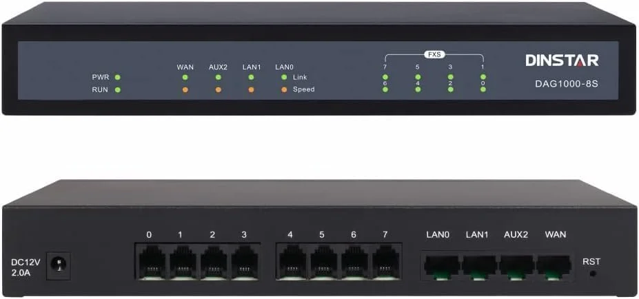دروازه ویپ آنالوگ ۸ پورت FXS دینستار DAG1000-8S