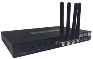 دروازه ویپ 4 پورت Dinstar، 4G LTE، چهار باند، سازگار با پلتفرم اصلی ویپ، قابل اتصال به، مشکی