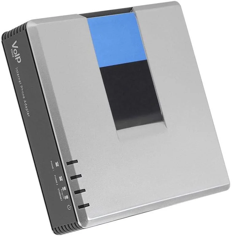 دروازه ویپ، آداپتور تلفن اینترنتی دروازه ویپ 2 پورت با کابل شبکه، پشتیبانی از پروتکل SIP V2، برای PAP2T (دوشاخه آمریکایی)