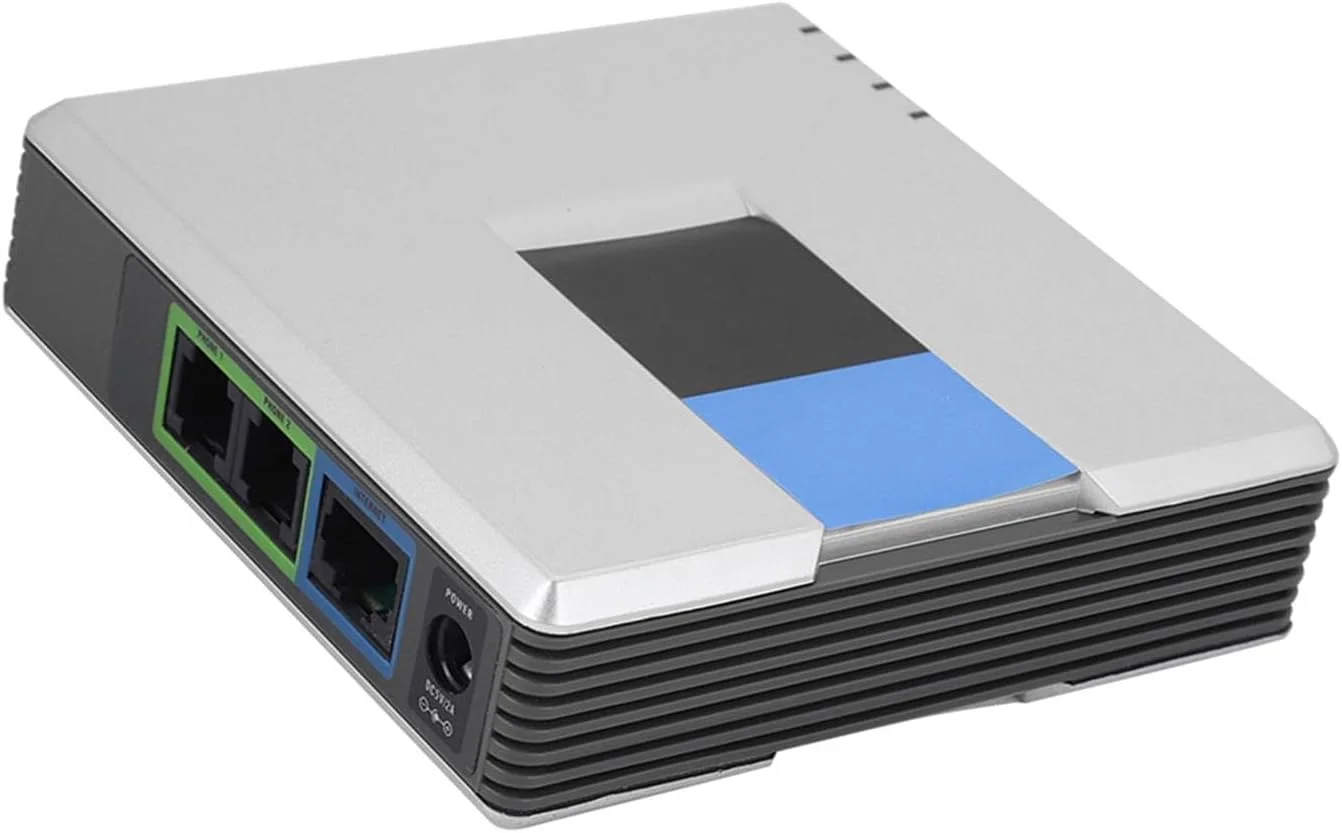 Keenso آداپتور تلفن اینترنتی VoIP با 2 پورت، کابل SIP RJ45 برای PAP2T به همراه دفترچه راهنما - برای تماس های بین المللی (دوشاخه GB) Keenso آداپتور تلفن اینترنتی VoIP با 2 پورت، کابل SIP RJ45 برای PAP2T به همراه دفترچه راهنما - برای تماس های بین المللی (دوشاخه GB)