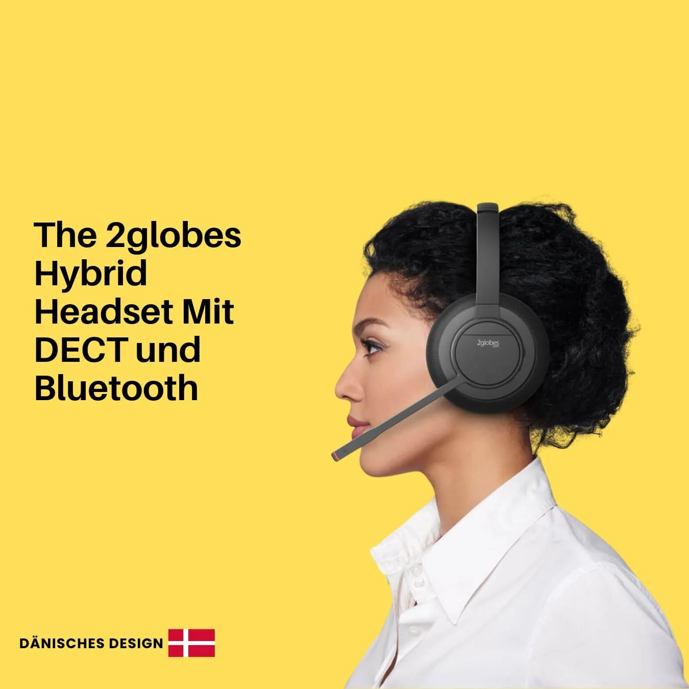 هدست بلوتوث و DECT با طراحی دانمارکی 2globes Hybrid X با قابلیت حذف نویز فعال (ANC) و حذف نویز محیطی (ENC)، شامل دانگل USB A و کیف سخت. به راحتی با کامپیوتر و دستگاه های تلفن همراه جفت می شود، برد تا 150 متر، مشکی