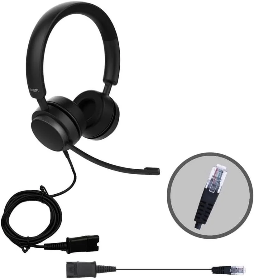 هدفون سیمی SNOM A310D برای مراکز تماس و دفاتر - هدفون با میکروفون حذف نویز و صدای HD - سبک و راحت برای استفاده فشرده - سازگار با تلفن های همراه