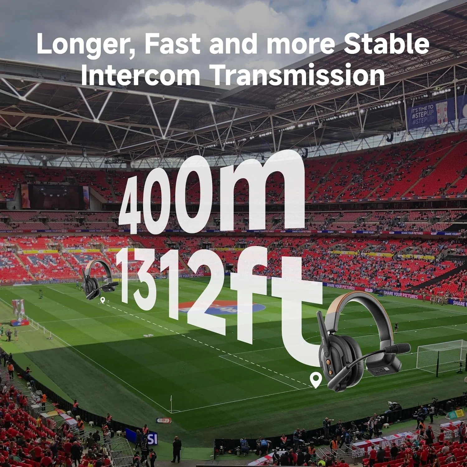 سیستم اینترکام هدست بی سیم Accsoon Como SE، هدست بی سیم فول دوبلکس 2.4 گیگاهرتز برای 5 نفر، برد 400 متری، هدست مکالمه گروهی، عمر باتری بیش از 30 ساعت، 1 هاست و 4 ریموت