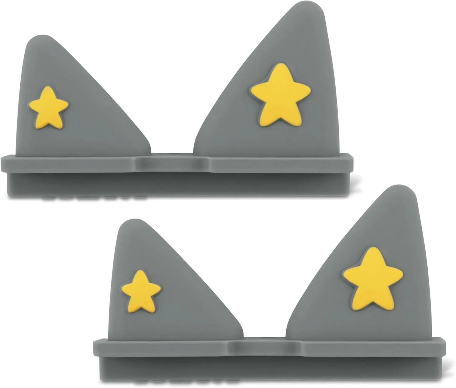 گوش های جایگزین Annmore Toniebox برای دکمه تنظیم صدا، فقط گوش های بیرونی، طرح ستاره زرد، بسته 2 عددی، خاکستری
