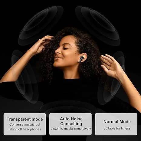 ایرپاد بی سیم LOS Airbuds 8 با قابلیت حذف نویز، هدفون های داخل گوشی بلوتوث 5.3، دارای میکروفون داخلی، مناسب ورزش، ضد آب IPX7 و 56 ساعت پخش موسیقی، نمایشگر LED میزان شارژ، سازگار با گوشی های اندروید/iOS، مشکی