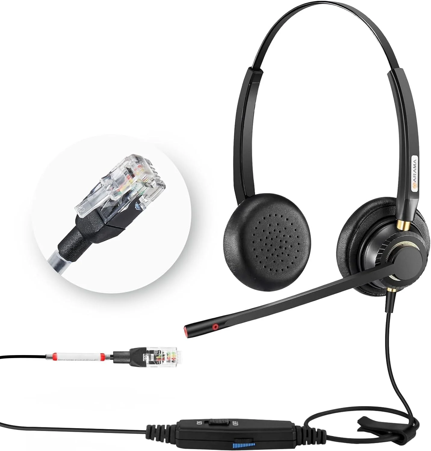 هدست تلفن آرما با میکروفون حذف نویز، هدفون RJ9 مناسب برای تلفن های سیسکو 7940 7942 6921 7821 7960 7970 7971 7931G 7941G 7945G 7962G 8841 8861 تلفن های رومیزی IP اداری مرکز تماس