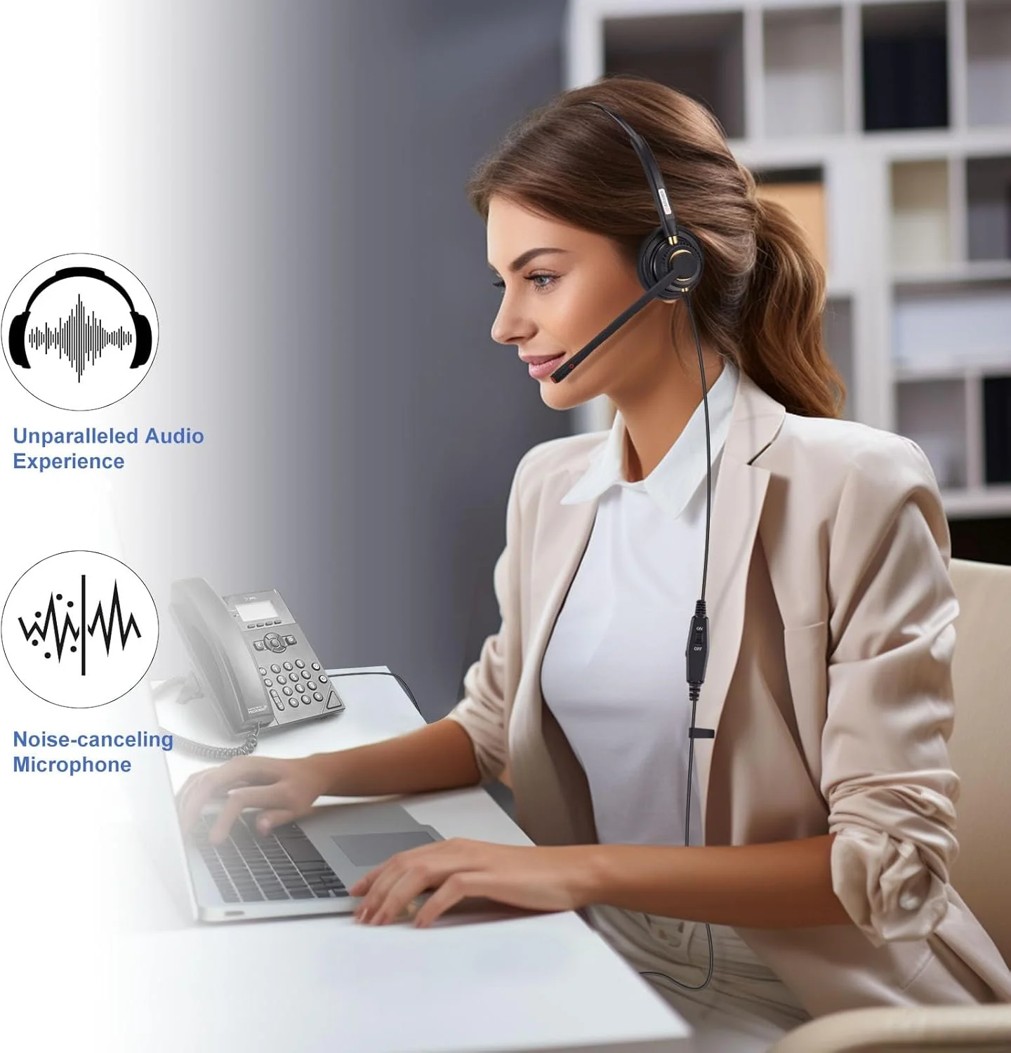 هدست تلفن آرما با میکروفون حذف نویز، هدفون RJ9 مناسب برای تلفن های سیسکو 7940 7942 6921 7821 7960 7970 7971 7931G 7941G 7945G 7962G 8841 8861 تلفن های رومیزی IP اداری مرکز تماس هدست تلفن آرما با میکروفون حذف نویز، هدفون RJ9 مناسب برای تلفن های سیسکو 7940 7942 6921 7821 7960 7970 7971 7931G 7941G 7945G 7962G 8841 8861 تلفن های رومیزی IP اداری مرکز تماس