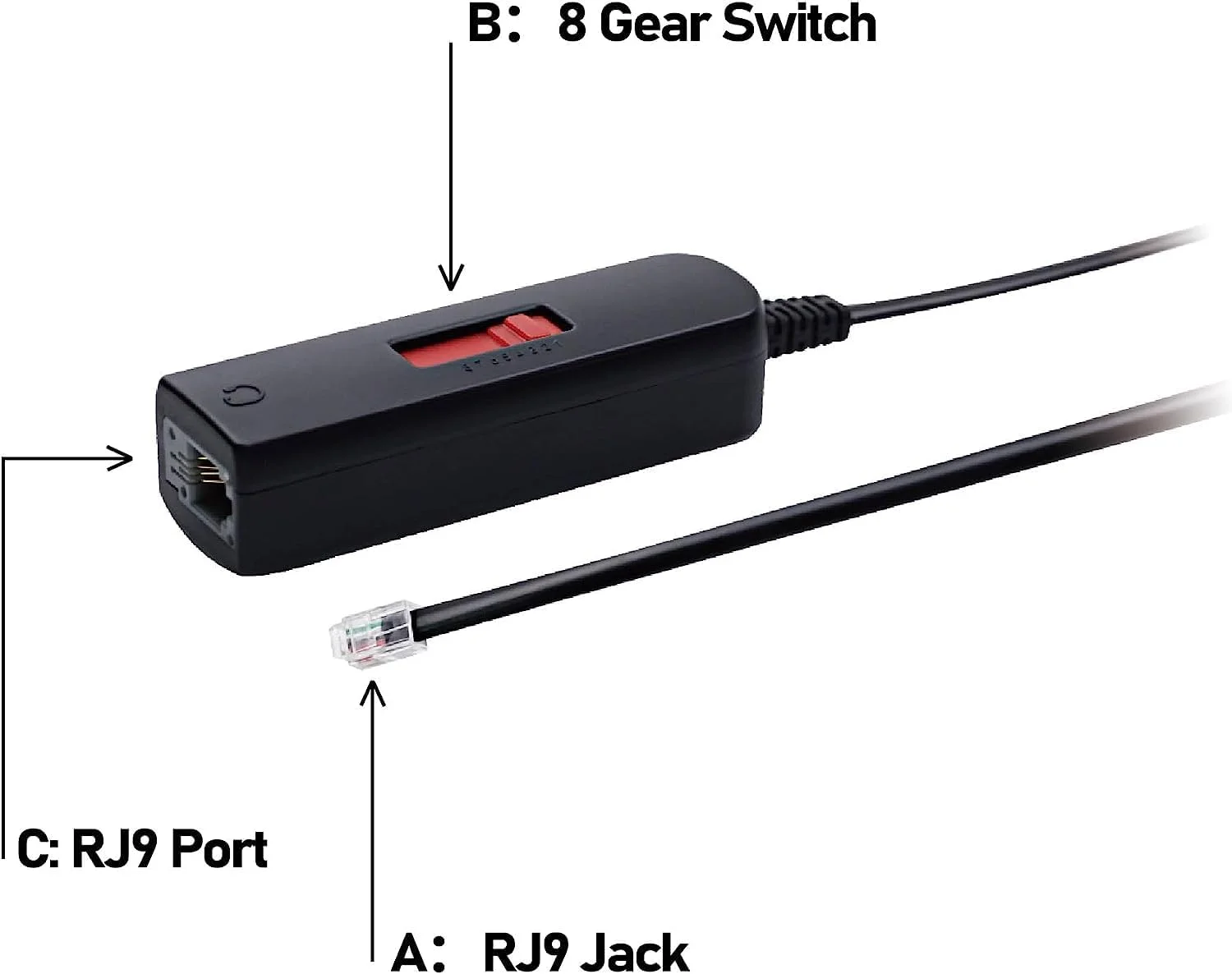 آداپتور هدست تلفن RJ9 هشت حالته Arama F080 با توالی 8 خطی برای اکثر تلفن ها