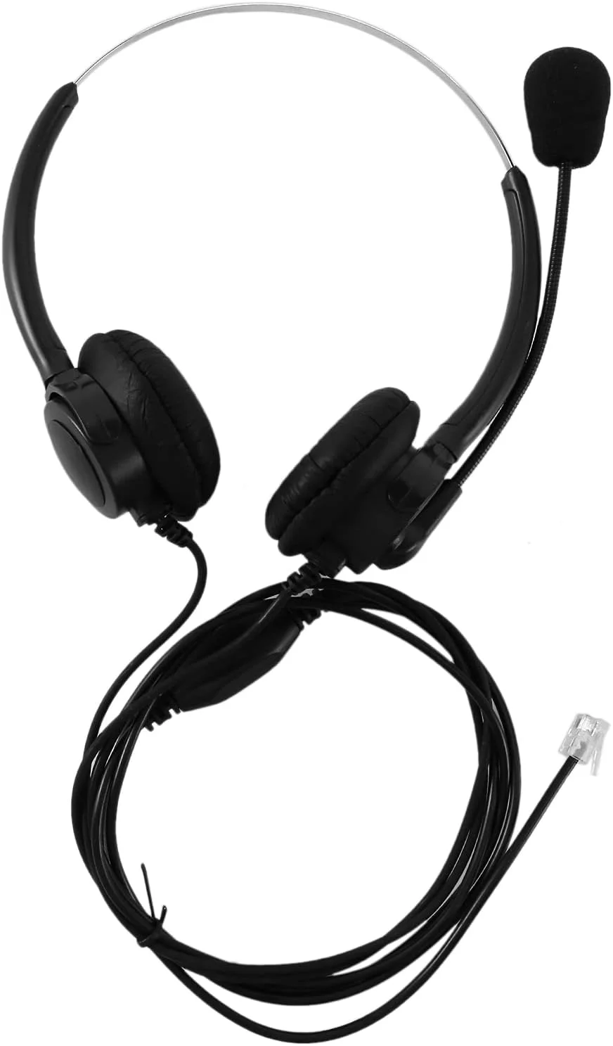 هدفون دو طرفه VH500D RJ9 با میکروفون قابل تنظیم برای تلفن، مناسب مراکز تماس و دارای قابلیت حذف نویز