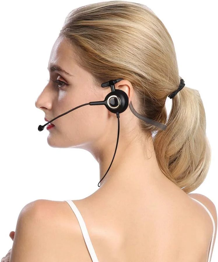 هدست مرکز تماس Bewinner، هدست تلفن بی سیم با میکروفون حذف نویز، هدست سبک وزن و راحت برای کامپیوتر، هدست تجاری برای وبینار/تلفن همراه/تماس