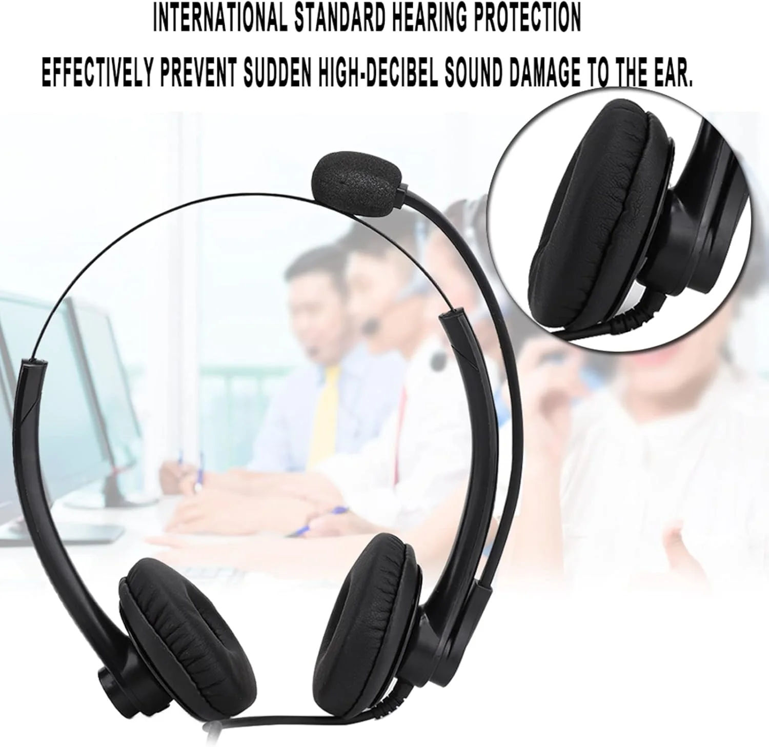 هدست تلفن خدمات مشتریان مرکز تماس Bewinner، شنوایی استاندارد بین المللی با حذف نویز هدست مناسب برای استفاده طولانی مدت