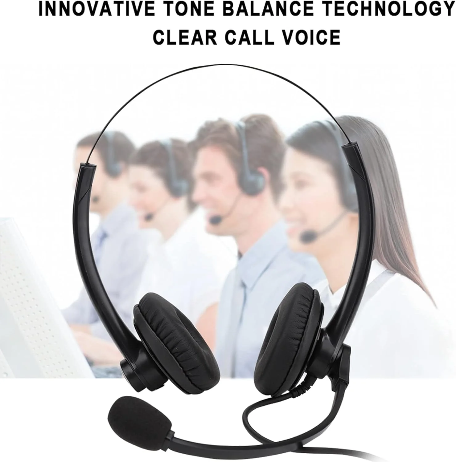 هدست تلفن خدمات مشتریان مرکز تماس Bewinner، شنوایی استاندارد بین المللی با حذف نویز هدست مناسب برای استفاده طولانی مدت