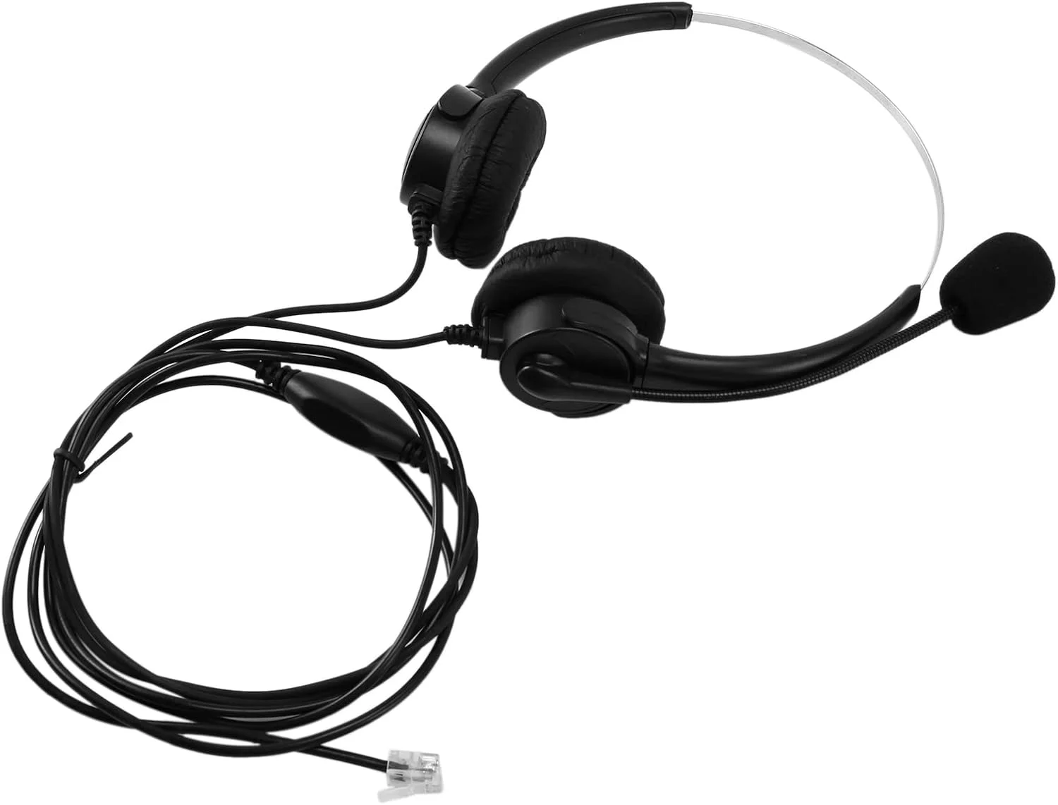 2 عدد هدفون دو طرفه VH500D RJ9 با میکروفون قابل تنظیم و حذف نویز برای تلفن