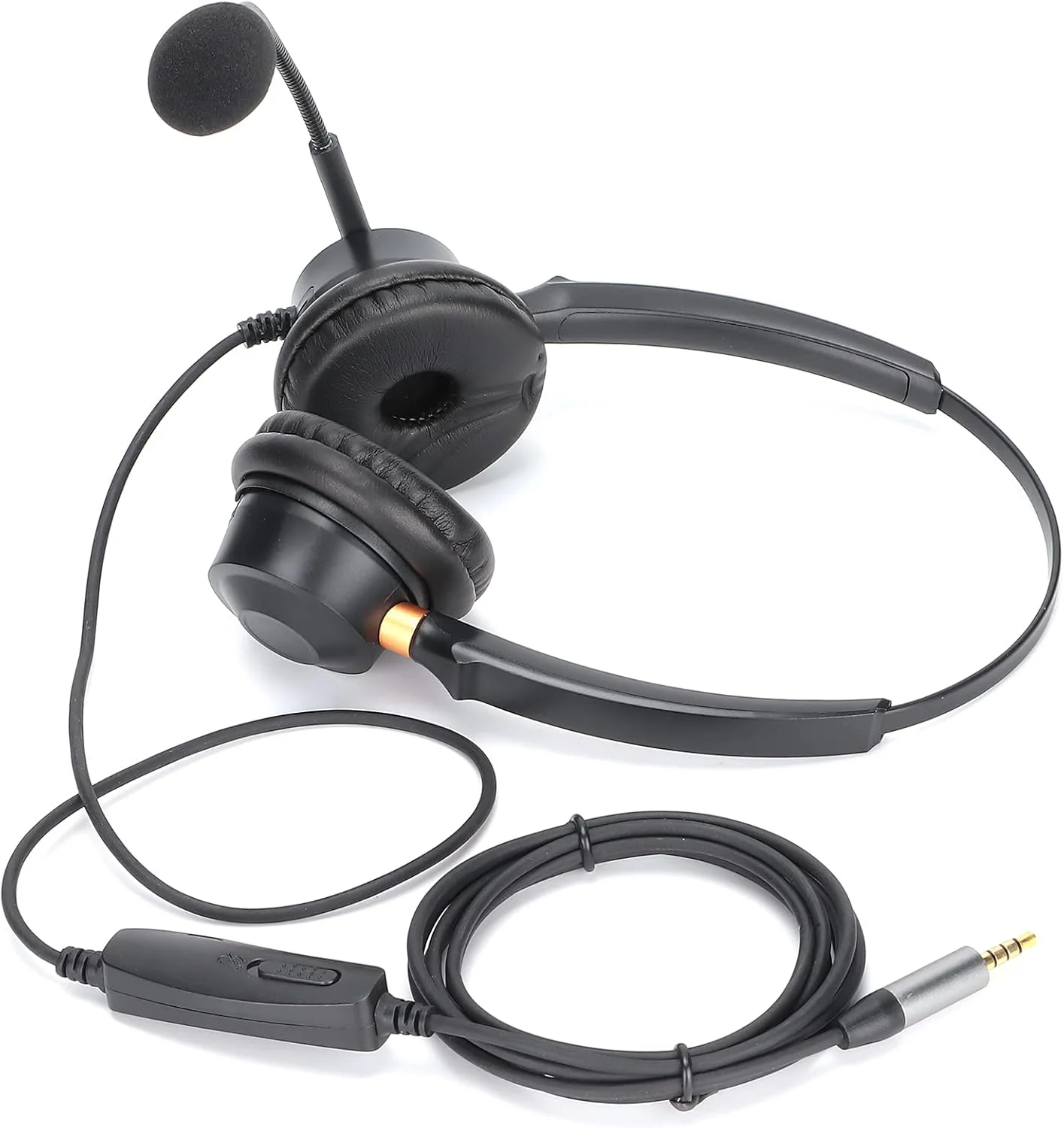 هدست دو گوشی، هدست مرکز تماس، هدفون کامپیوتر 3.5 میلی متری با میکروفون حذف نویز و کنترل صدا، اتصال سریع و آسان