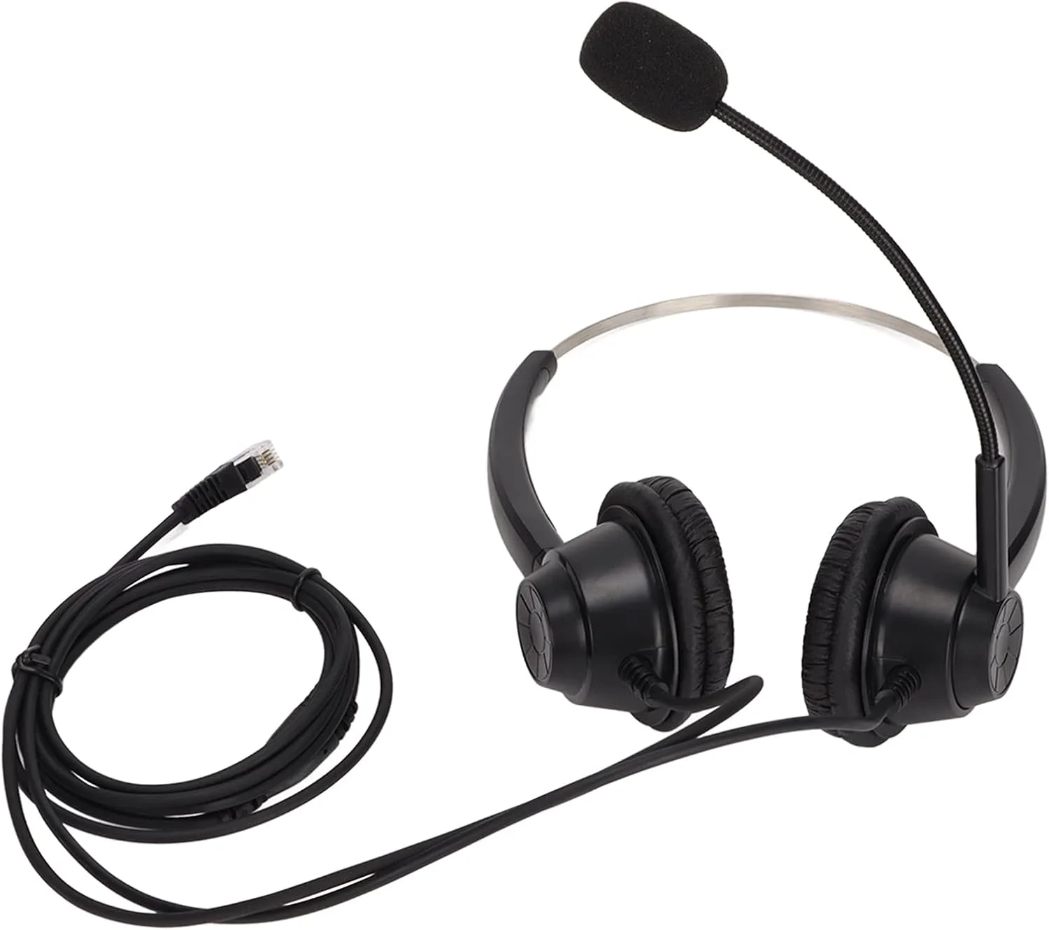 هدفون تلفن دو گوشی، هدست دو طرفه با قابلیت حذف نویز Plug and Play برای مراکز تماس، دوره های آنلاین، چت ها و تماس های کنفرانسی هدفون تلفن دو گوشی، هدست دو طرفه با قابلیت حذف نویز Plug and Play برای مراکز تماس، دوره های آنلاین، چت ها و تماس های کنفرانسی