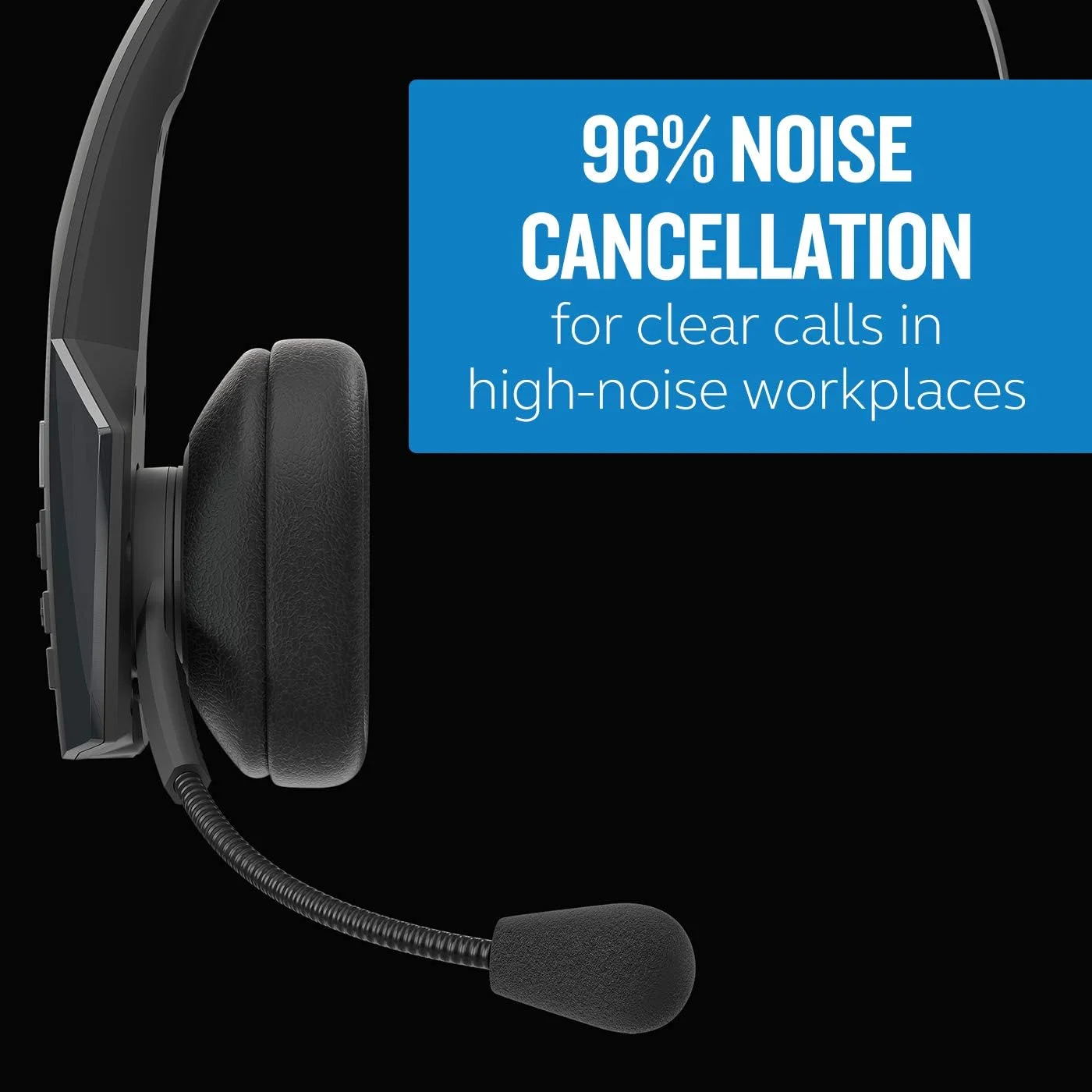 هدست بلوتوث حذف نویز BlueParrott B350-XT مخصوص رانندگان کامیون - طراحی به روز شده با صدای پیشرو در صنعت و راحتی بهبود یافته، برد بی سیم گسترده - ایده آل برای هر کسی که همیشه در حال حرکت است، مشکی